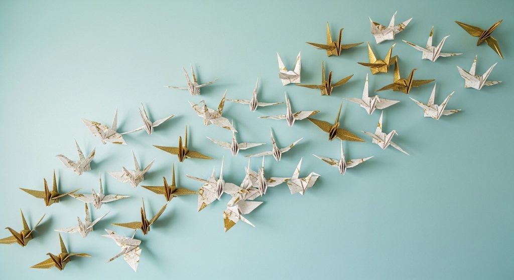 pressed flower frame on wooden desk